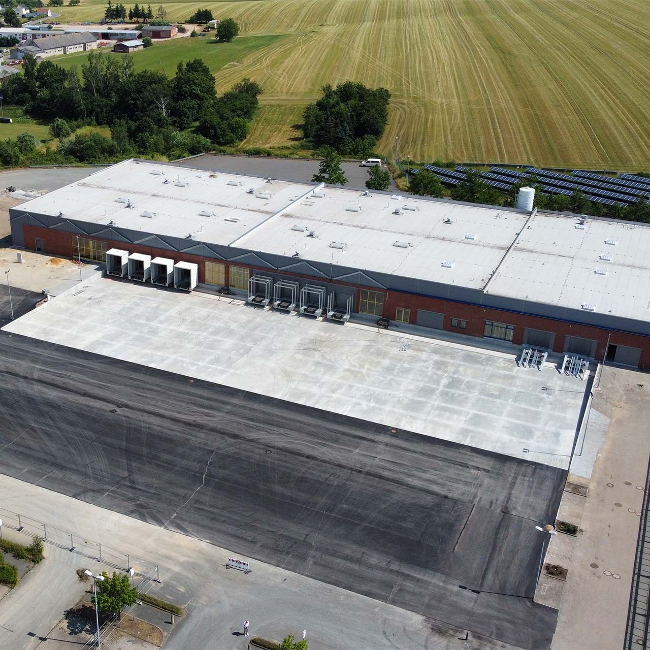 Gewerbepark – Luftaufnahme Luftaufnahme eines Gewerbepark