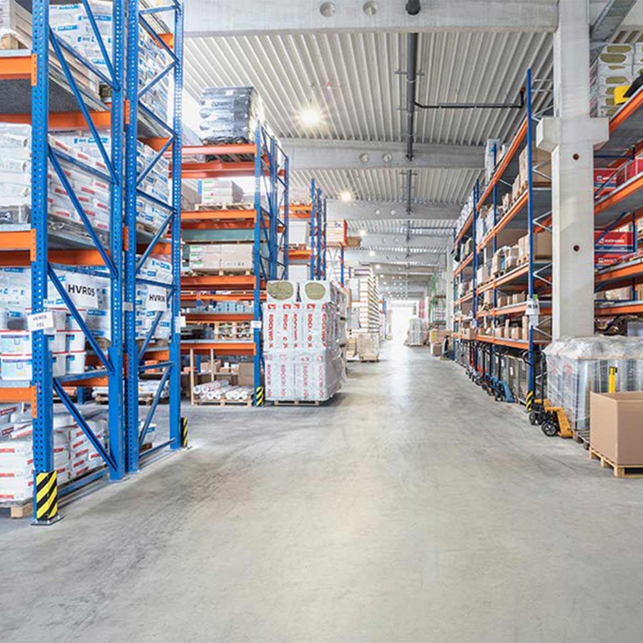 Hochregallager Innenansicht Innenansicht eines Hochregallagers